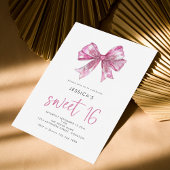 Invitation Parties scintillant PInk Bow Sweet 16 fête d'anniv