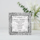 Invitation Parties scintillant pivotante florale argent quatr (Debout devant)