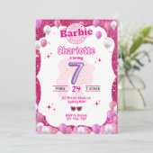 Invitation Parties scintillant Poupée Inspiré Anniversaire In (Debout devant)