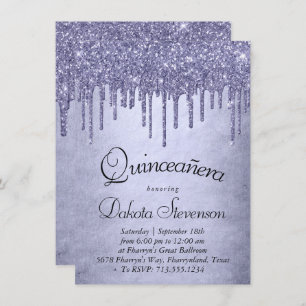 Invitation Parties scintillant pourpre de séchage   Lavender 