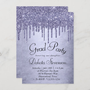 Invitation Parties scintillant pourpre de séchage   Lavender 