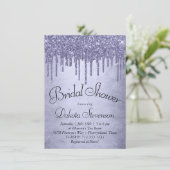Invitation Parties scintillant pourpre de séchage | Lavender  (Debout devant)