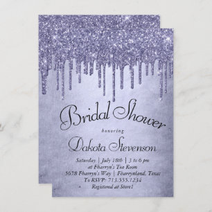 Invitation Parties scintillant pourpre de séchage   Lavender 