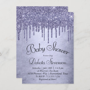 Invitation Parties scintillant pourpre de séchage   Lavender 