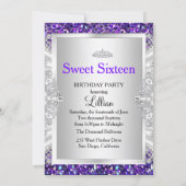 Invitation Parties scintillant pourpre et diamant Tiara Sweet (Dos)