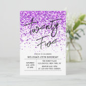 Invitation Parties scintillant pourpre étincelante blanche N' (Debout devant)