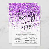 Invitation Parties scintillant pourpre étincelante blanche N' (Devant / Derrière)