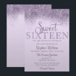 Invitation Parties scintillant pourpre Étincelle douce 16 Ann<br><div class="desc">Parties scintillant pourpre étincelle douce 16 Invitation d'anniversaire</div>
