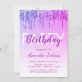 Invitation Parties scintillant pourpre Étincelle N'importe qu (Devant)