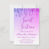 Invitation Parties scintillant pourpre Sweet sixteen Annivers (Dos)