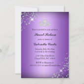 Invitation Parties scintillant pourpre Tiara & talons doux 16 (Dos)