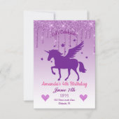 Invitation Parties scintillant pourpre/Violet Unicorne Annive (Devant)
