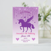Invitation Parties scintillant pourpre/Violet Unicorne Annive (Debout devant)