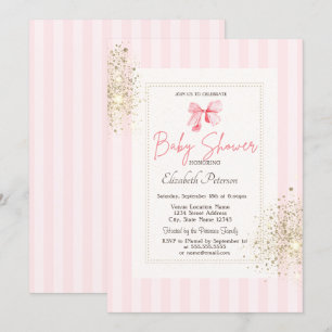 Invitation Parties scintillant Poussière Rose Bow Baby shower
