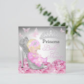 Invitation Parties scintillant Princess Chaussure Baby shower (Debout devant)