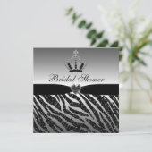 Invitation Parties scintillant Princess Crown & Zebra Fête de (Debout devant)