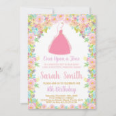 Invitation Parties scintillant Princesse Rose Princesse Invit (Devant)