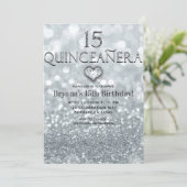Invitation Parties scintillant Princesse Silver 15 Quinceañer (Debout devant)