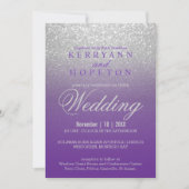 Invitation Parties scintillant Purple et SIlver (Devant)