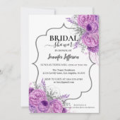 Invitation Parties scintillant Purple Floral Bridal Showweuse (Devant)