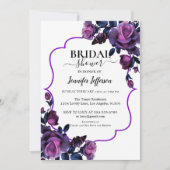 Invitation Parties scintillant Purple Floral Bridal Showweuse (Devant)