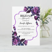 Invitation Parties scintillant Purple Floral Bridal Showweuse (Debout devant)