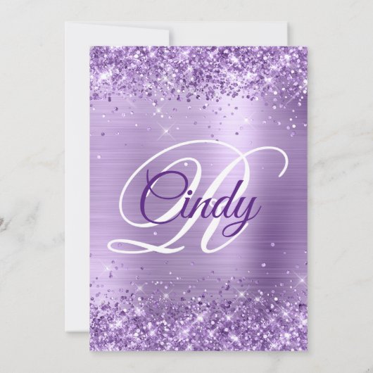 Invitation Parties scintillant Purple Foil Surprise 50e anniv (Dos)