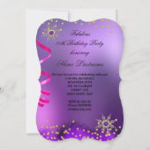 Invitation Parties scintillant Purple Pink Talon Anniversaire (Dos)