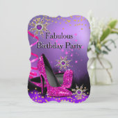 Invitation Parties scintillant Purple Pink Talon Anniversaire (Debout devant)