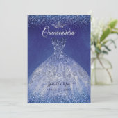 Invitation Parties scintillant Quinceanera Blue Ombre Gown (Debout devant)