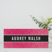 Invitation Parties scintillant Raspberry rose luxe Certificat (Debout devant)