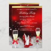 Invitation Parties scintillant Red High Heures Silver Gold Ch (Devant / Derrière)