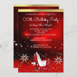Invitation Parties scintillant Red High talon Chaussures Gold