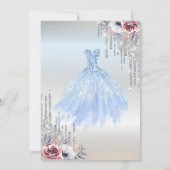 Invitation Parties scintillant, Robe Bleue Fleurs Silver Swee (Dos)