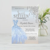 Invitation Parties scintillant, Robe Bleue Silver Sweet 16 (Debout devant)
