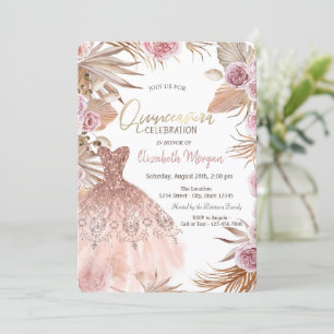 Invitation Parties scintillant Robe Boho Fleurs Quinceañera