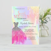 Invitation Parties scintillant, Robe Chic Holographique Sweet (Debout devant)