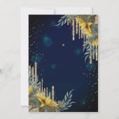 Invitation Parties scintillant, Robe, Fleurs de soleil Bleu 7 (Dos)