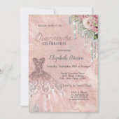 Invitation Parties scintillant, Robe Floral Chic Quinceanera (Devant)