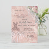 Invitation Parties scintillant, Robe Floral Chic Quinceanera (Debout devant)