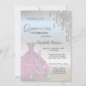 Invitation Parties scintillant, Robe Lavander, Eiffel Quincea (Devant)