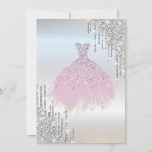 Invitation Parties scintillant, Robe Lavander, Eiffel Quincea (Dos)