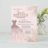 Invitation Parties scintillant, Robe, Pampas, Doux rose 16 (Debout devant)