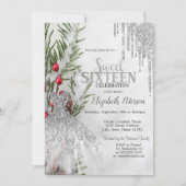 Invitation Parties scintillant, Robe Pine Arbre Douce à neige (Devant)