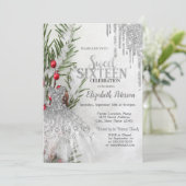 Invitation Parties scintillant, Robe Pine Arbre Douce à neige (Debout devant)