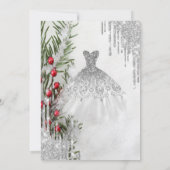 Invitation Parties scintillant, Robe Pine Arbre Douce à neige (Dos)