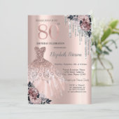 Invitation Parties scintillant, Robe, Rose Rose Or 80e annive (Debout devant)