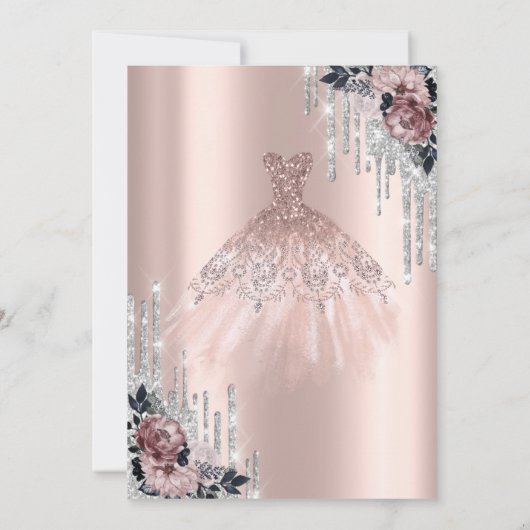 Invitation Parties scintillant, Robe, Rose Rose Or 80e annive (Dos)