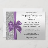 Invitation Parties scintillant romantique en soie et Mariage  (Devant)