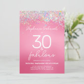 Invitation Parties scintillant rose 30 et Fabulous 30th Birth (Debout devant)